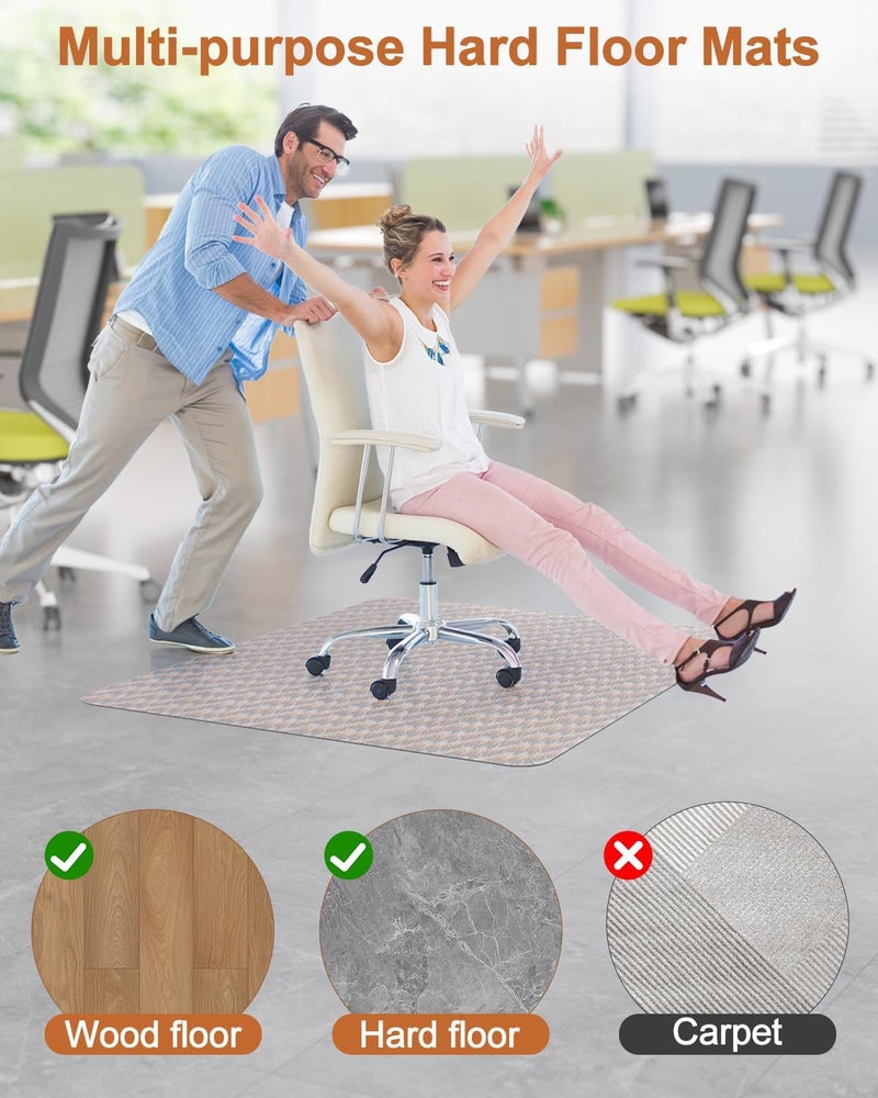 Blvornl Large Office Chair Mat for Hardwood Floor, Rolling Chair Chair Mat for Hard Wood, Large Anti-Slip Hard Floor Protector, Heavy Duty Computer Desk Rug for Office and Home 53"*45" - Image 2